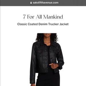 7 For All Mankind Classic Coated Denim Trucker Jacket